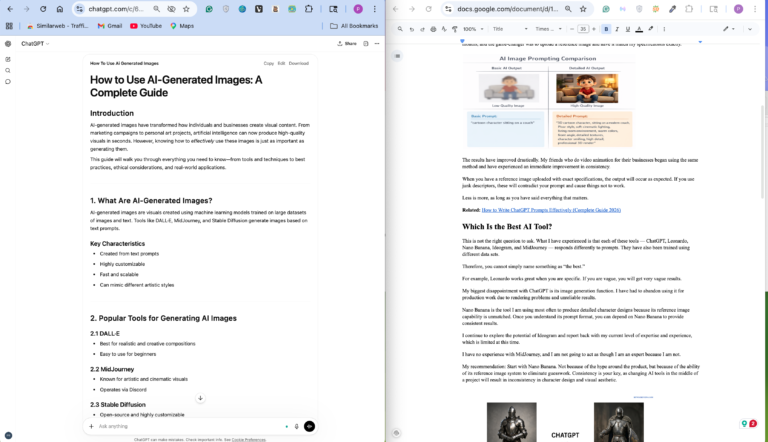 Two documents about AI-generated images