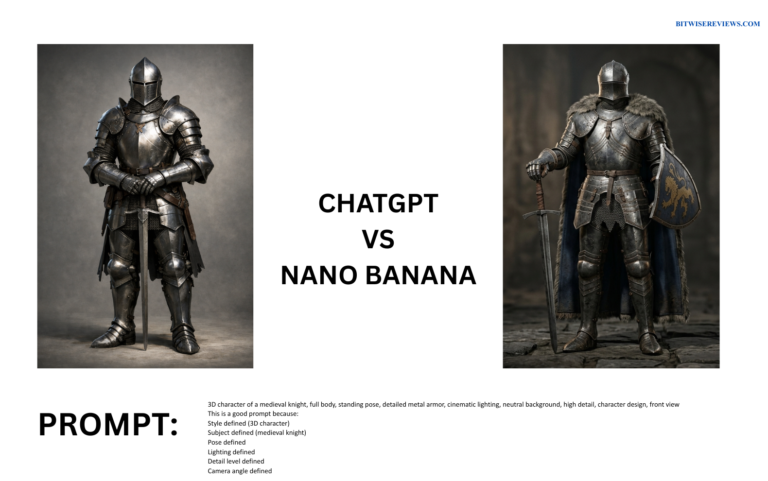 ChatGPT vs Nano Banana comparison using the same prompt for ai generated images showing differences between ai art tools and generative AI results